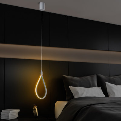 Lustre gris moderne avec structure en métal, 23 x 39,4 - 78,7 pouces | Hauteur réglable, DEL SMD 11W 3000K | Élégant luminaire pour le salon, la salle à manger et le vestibule | Plaque de base en métal durable, indice de protection IP20
