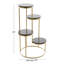 Aleily 4-Tier White Marble Indoor Plant Stand-780198745
