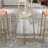 Bar table and chairs three piece set, frame, sponge made seat cushions and backrests, bar table with storage function-1297698843