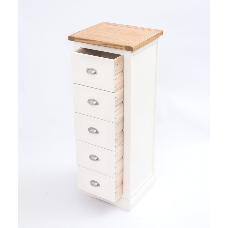 45cm W 5 - Drawer Chest of Drawers, Off White