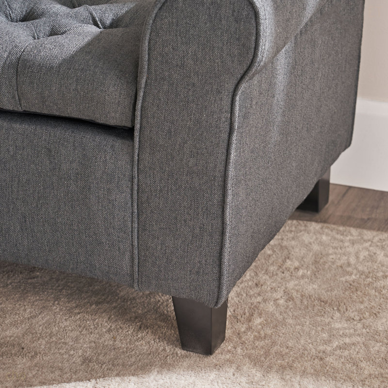 Banc de rangement à bras Hayes, Gris foncé