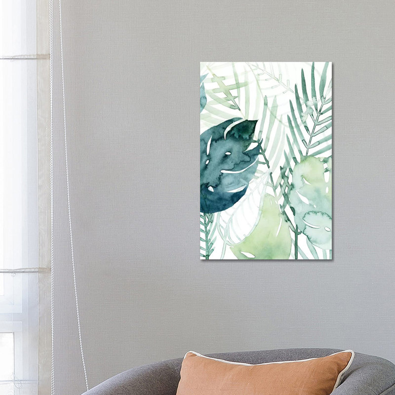 Palm pieces I par Grace Popp-impression d’art graphique, Toile tendue, Pas de tapis, H 26 po x l 18 po x 1,5 po
