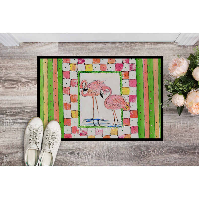 Tapis d'entrée antidérapant Teutopolis Flamingo, Rectangle 2 pi x 3 pi