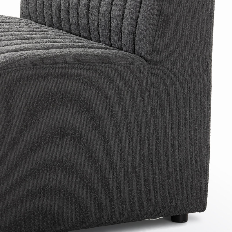 Augustine Upholstered Dining Chair, Fiqa Charcoal Boucle