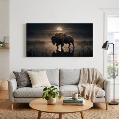 Ensemble de 1 tableau sur toile Bison Moon