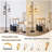 Airposta Dimmable Floor Lamps for Living Room, 3-Light Industrial Floor Lamp with Wood & Metal Cage