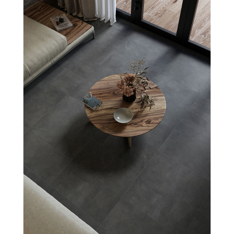 Construct 12in.x24in. Porcelain Tile, Matte Steel
