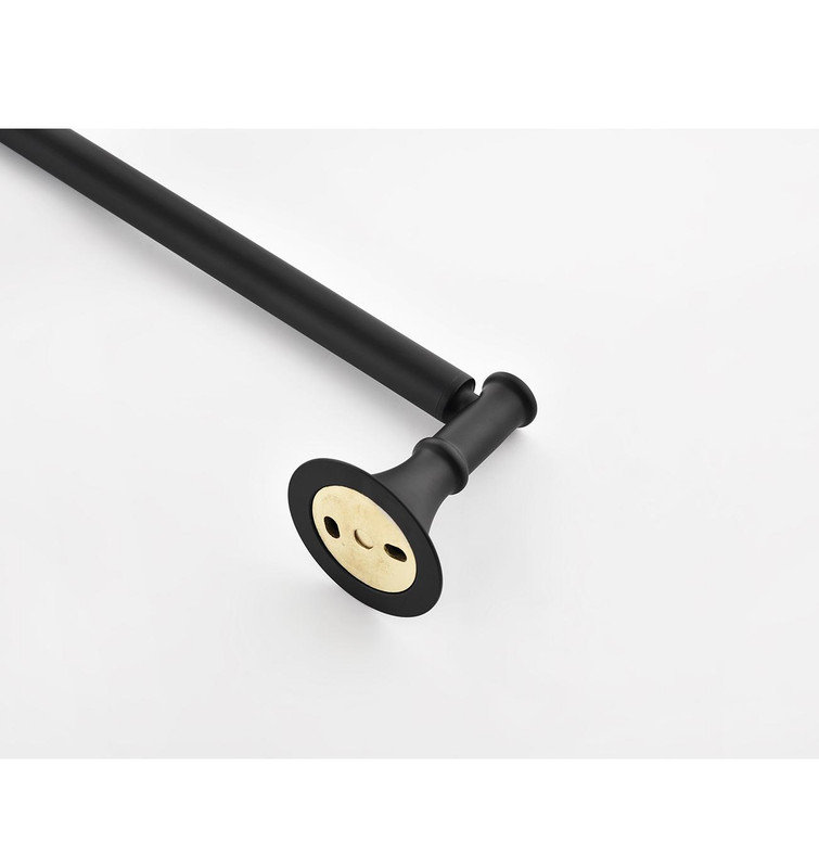 Ensemble de porte-serviettes de salle de bain 6 pièces en laiton - fixation murale, robuste - facile à installer, Noir mat