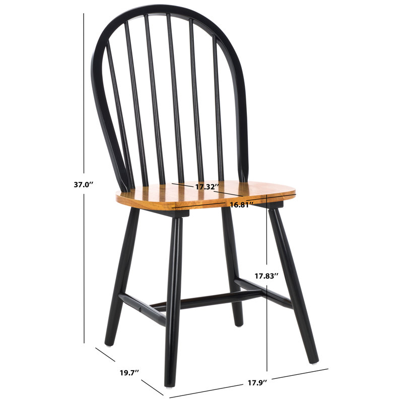 Chaise d'appoint en bois massif Bella Bella, Noir/naturel