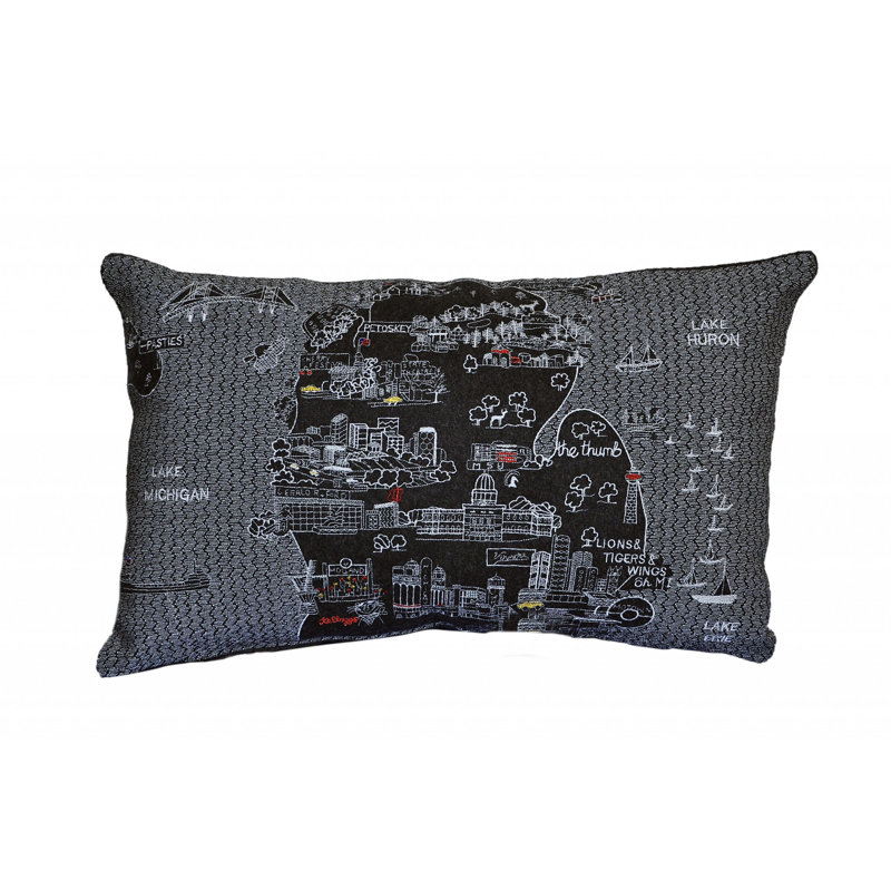 Coussin lombaire 25 po White Michigan, Gris