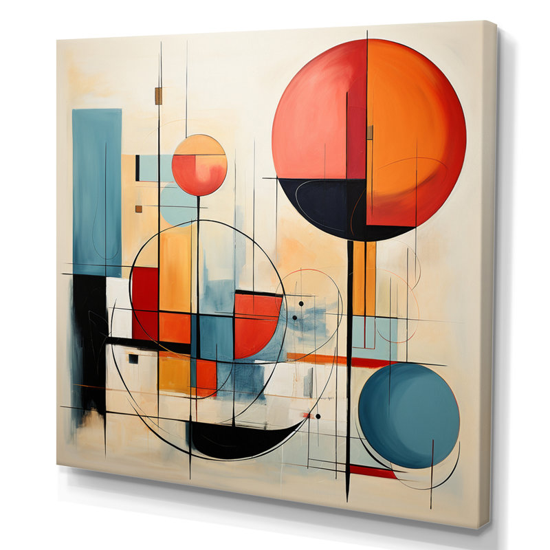 Coloré Mid Century Dynamic Duality II - impression, H 24 po x l 24 po x P 1 po, Toile tendue