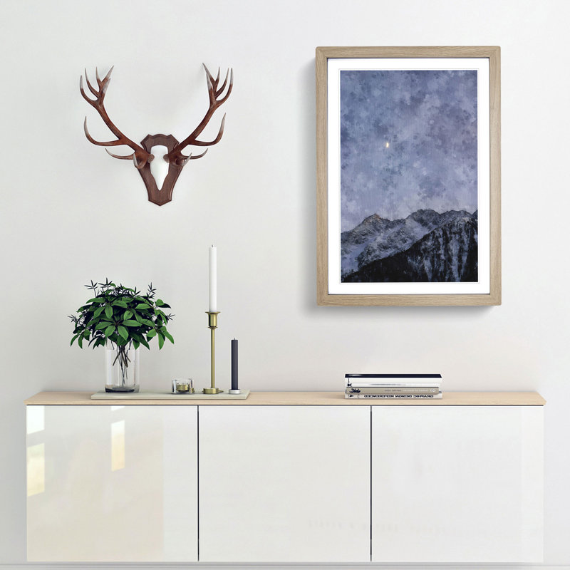 Half a Moon - Picture Frame Painting Print, Oak Framed, 63cm H x 45cm W x 2cm D