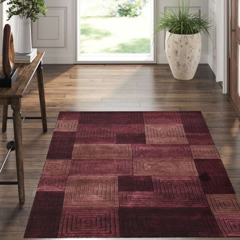 Hand-Knotted High-Quality Wine Area Rug