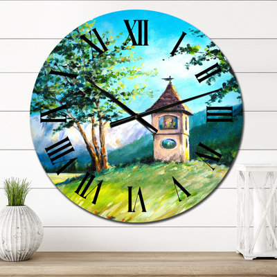 Petite chapelle dans les montagnes I - Horloge murale