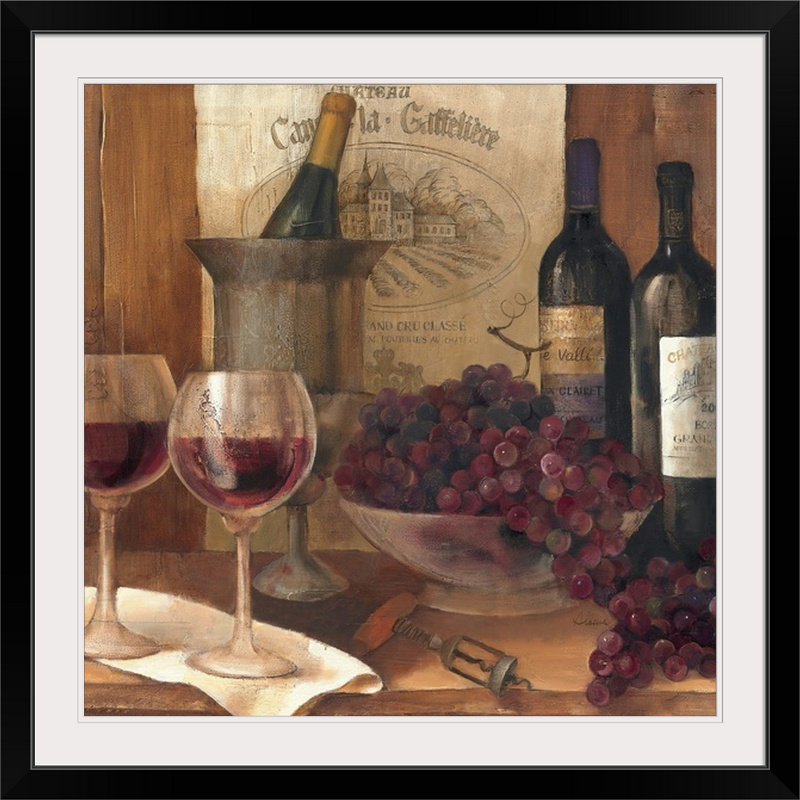 Impression sur toile «Albena Hristova» d'Yvettia Vintage Wine, H 24 po x l 24 po x P 1 po, Cadre noir