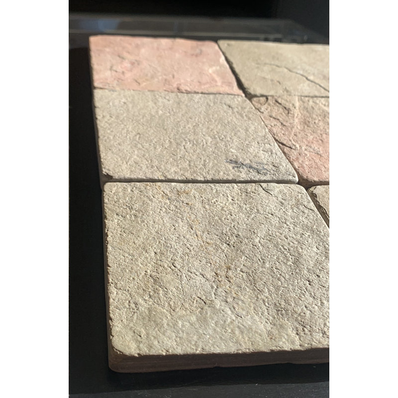Carreau de mur et plancher en ardoise or 4 po x 4 po Lotus