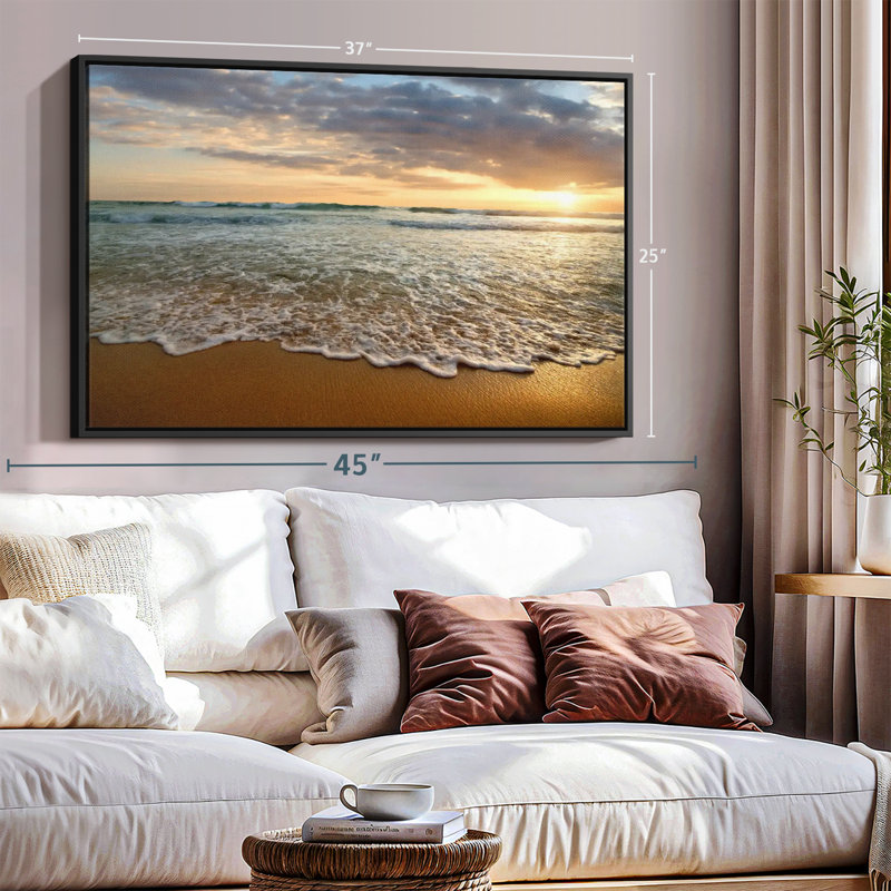 «Calm Ocean Sunset», reproduction sur toile, H 25 po x l 37 po