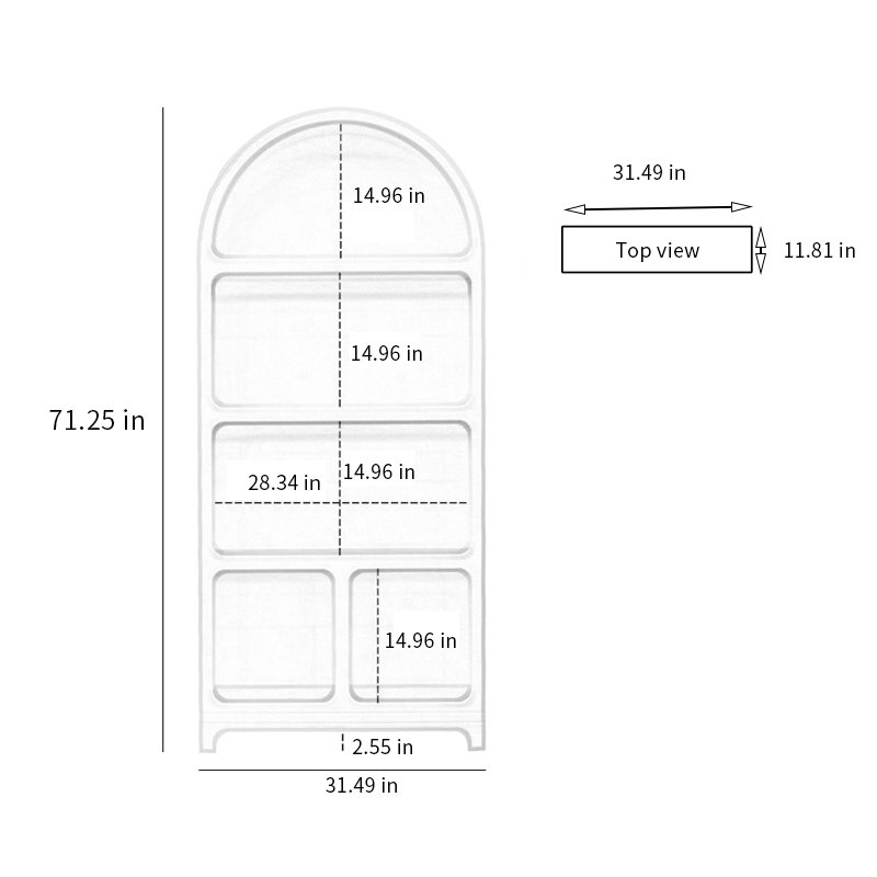 Zoitsa Bookcase, (4 Shelves) 72" H x 32" W x 12" D