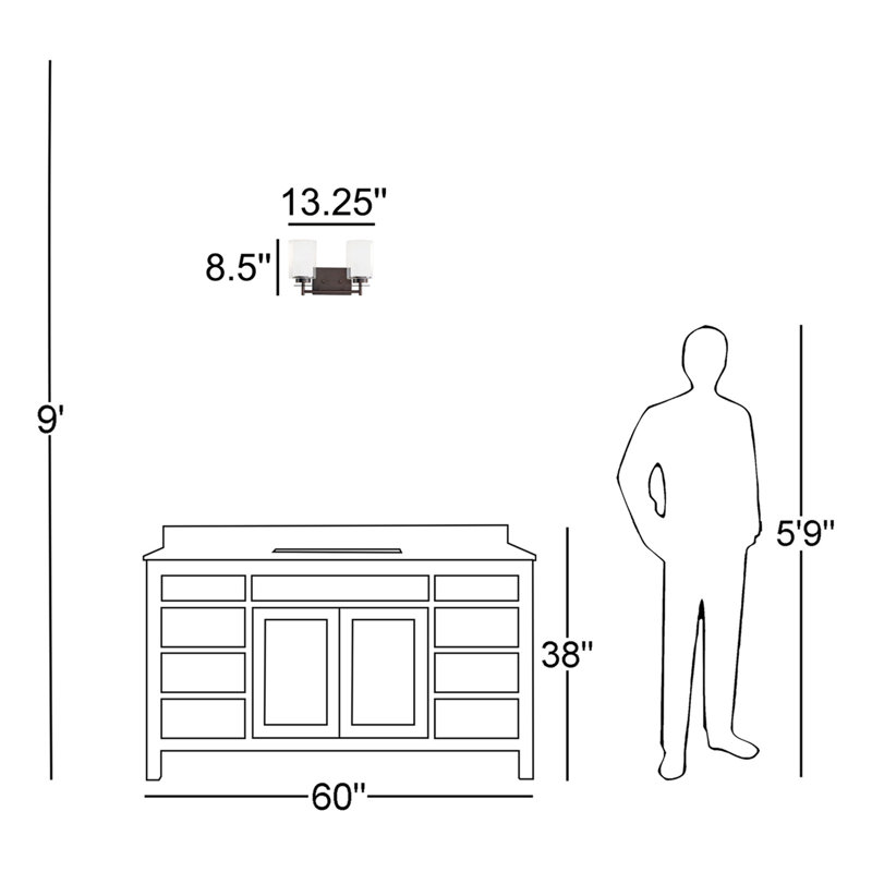 Elmwood Park Two Light Wall / Bath from Generation Lighting , No, Bronze