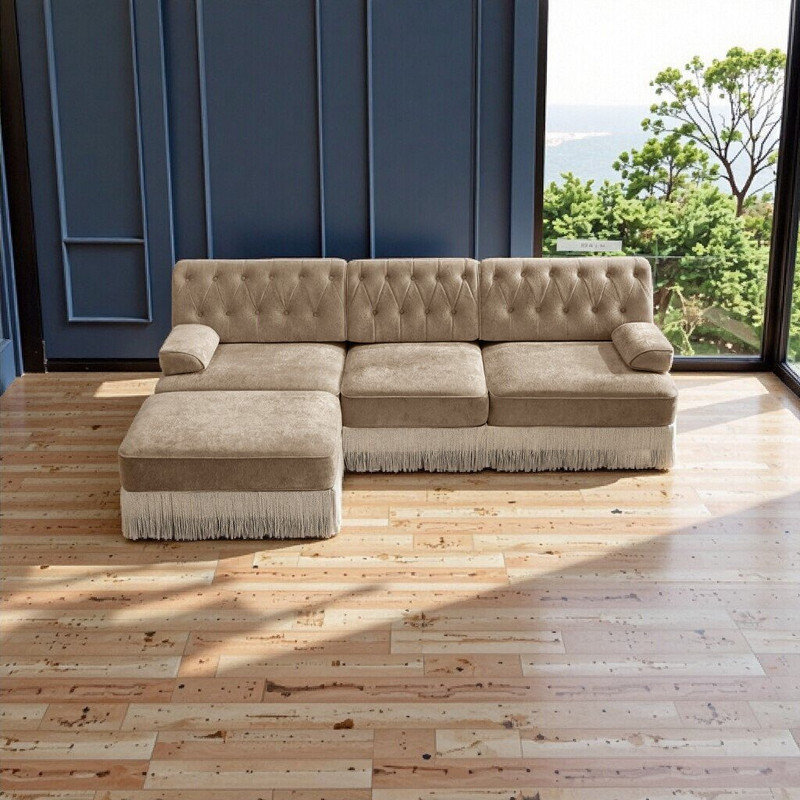 Canapé modulaire Chesterfield, Brun