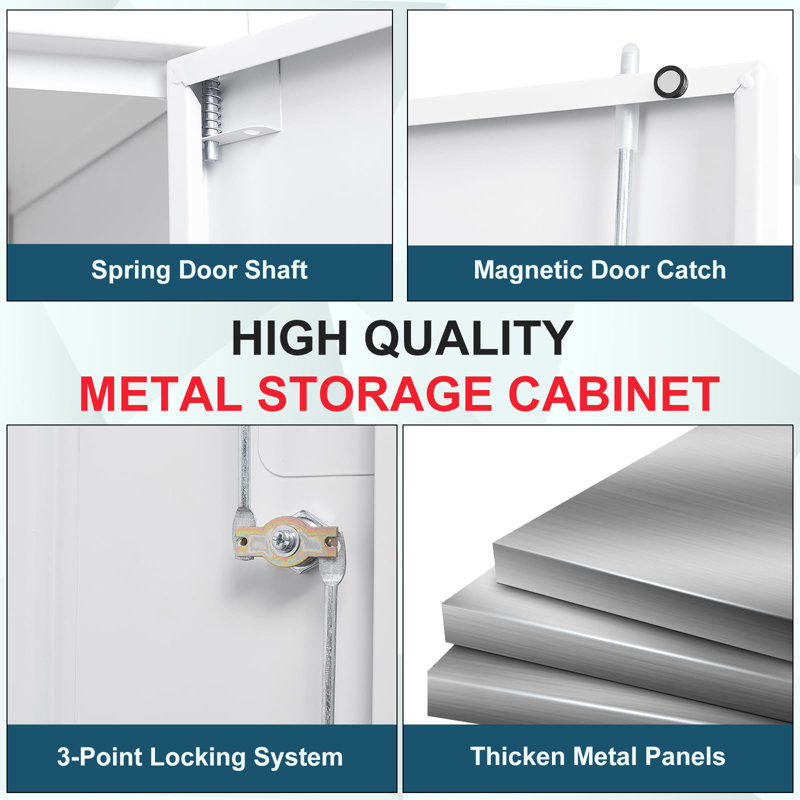 Metal Single Storage Cabinet ( 72'' H X 36'' W X 18'' D), White