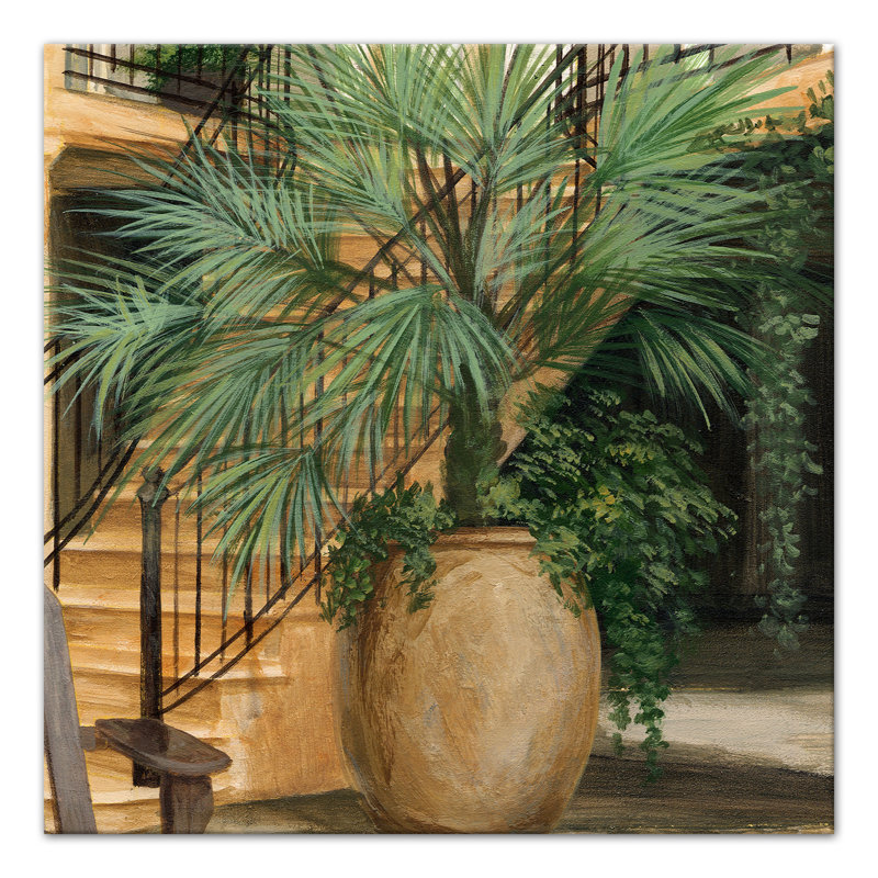 Plante en pot sur toile, H 12 po x l 12 po x P 1,25 po