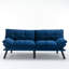 Lit 2 places en velours bleu marine avec accoudoirs réglables et rembourrage en mousse rembourré moderne-1279859024