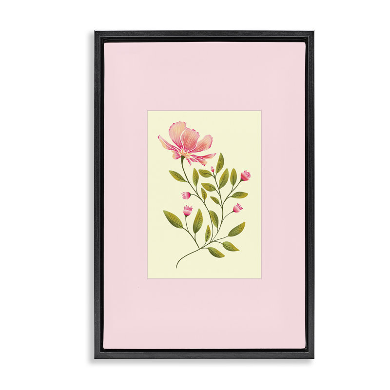 Cadre flottant à fleur simple, design par Pooja Dave, Cadre flottant noir de jais, H 25 po x l 17 po