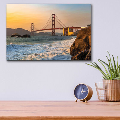 «Golden Gate Bridge Sunset» par Epic Portfolio, art mural en verre acrylique
