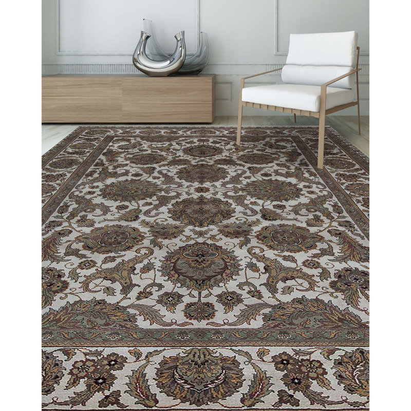 Royal Crown Magnolia Wool Oriental Area Rug, Rectangle 4' x 6'2"