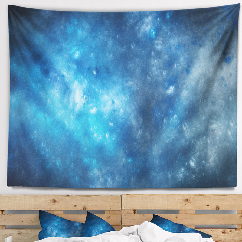 Tapisserie bleu ciel starry abstract clear blue, H 32 po x l 39 po