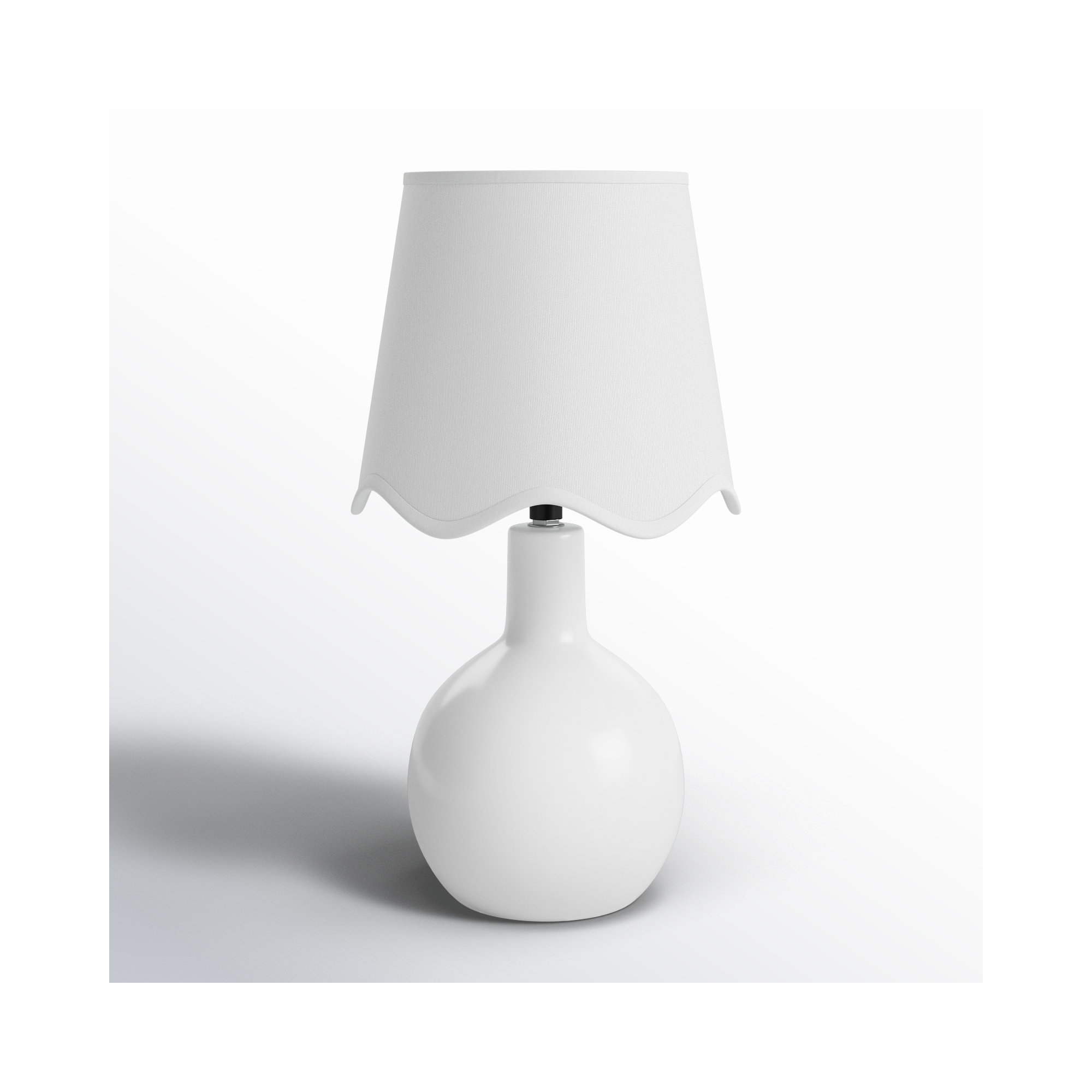 Maura Accent Table Lamp, White, 15"H x 9"W x 9"D, White