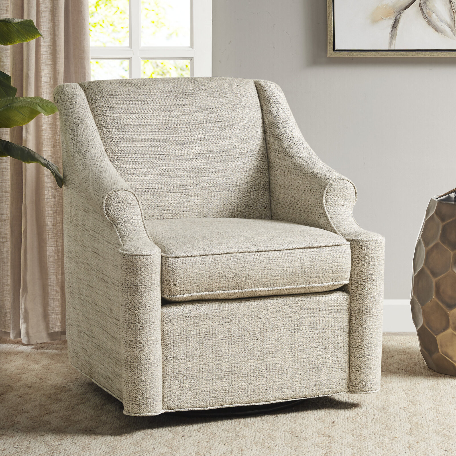 Red Barrel Studio® Arya-Jane Upholstered Swivel Glider & Reviews | Wayfair