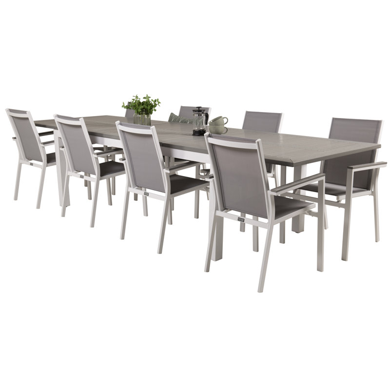 Jayesh 8 - Person Patio Dining Set with Extendable Rectangular Table