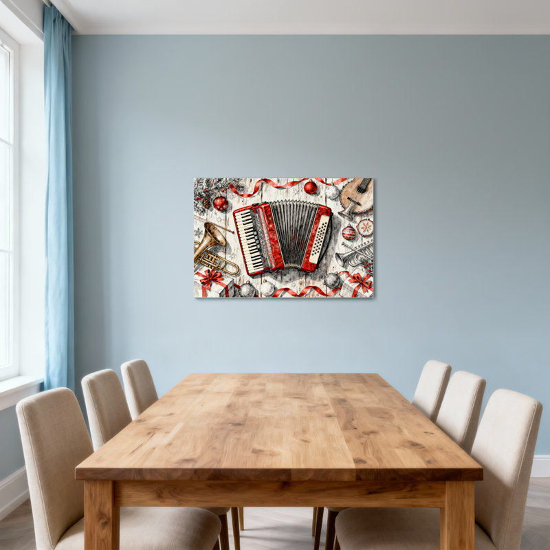 Instruments de musique et décorations de Noël, H 12 po x l 18 po