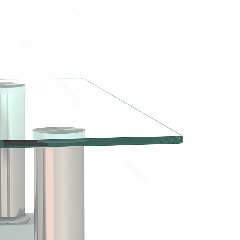 Table basse en verre trempé, table de bout, table carrée pour le salon