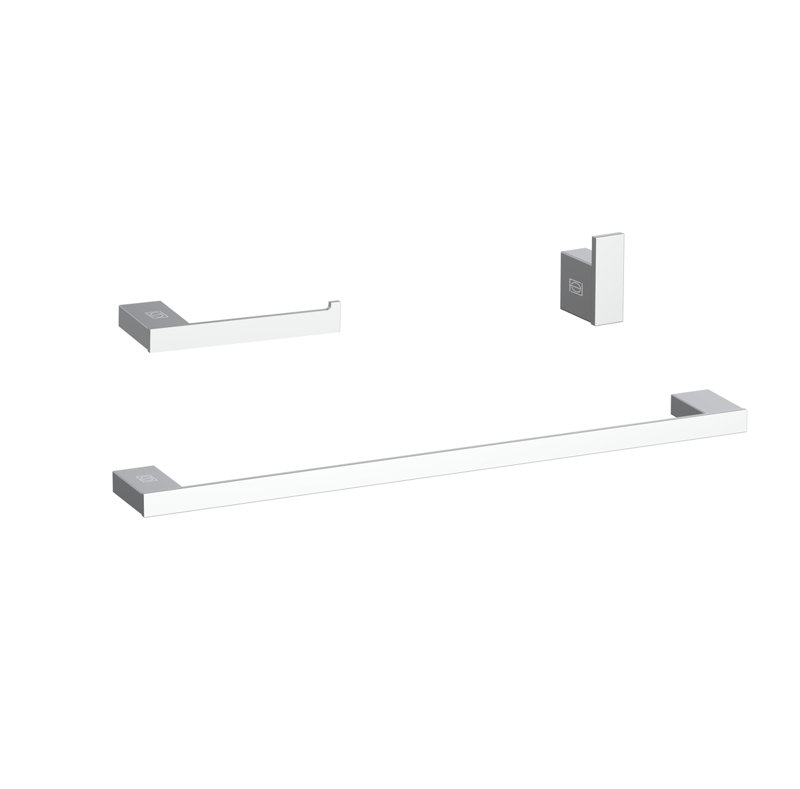 Ensemble de quincaillerie de salle de bain 3 pièces Sofia, Chrome