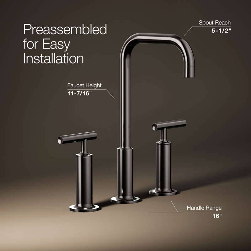 Purist Widespread Bathroom Faucet, Vibrant Titanium