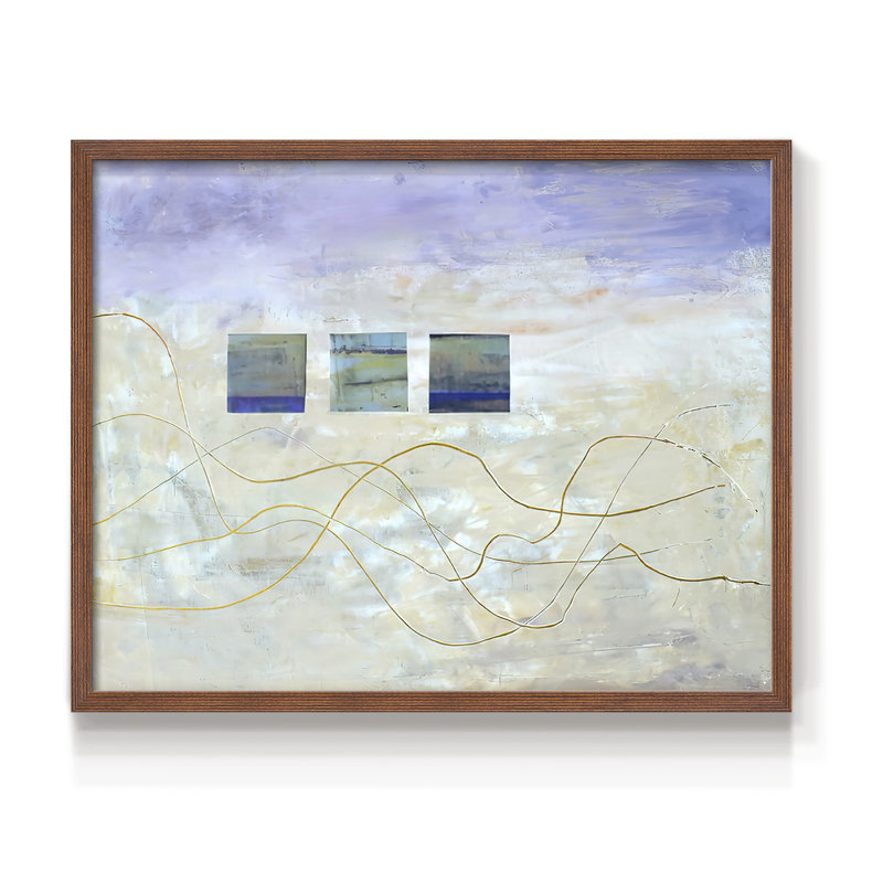 String Windows I -Framed Print - Restickable, 8" H x 10" W, Walnut