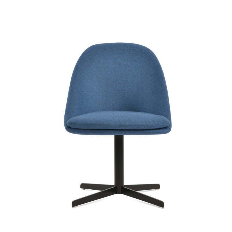Chaise d'appoint pivotante 4 étoiles Avanos, Noir, Bleu pétrole