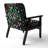 Hulten Velvet Geometric Armchair - Polka Dot Velvet Accent Chair-2078405071-1958668110