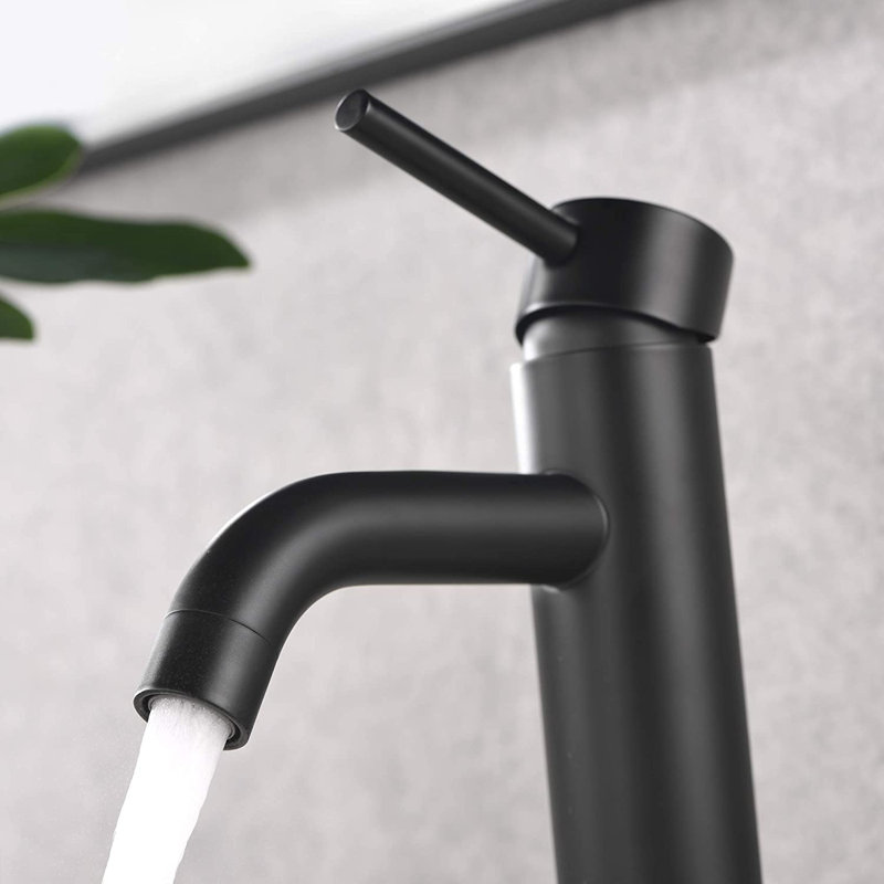 Robinet pour salle de bain à une poignée, Noir mat