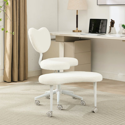 Fauteuil, fauteuil à pieds croisés avec roulettes, support lombaire réglable pour tabouret, version améliorée, fauteuil de détente