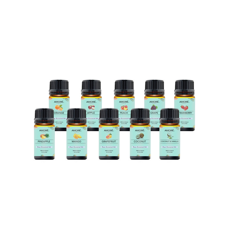 Ensemble 10 pièces d'huiles essentielles d'aromathérapie