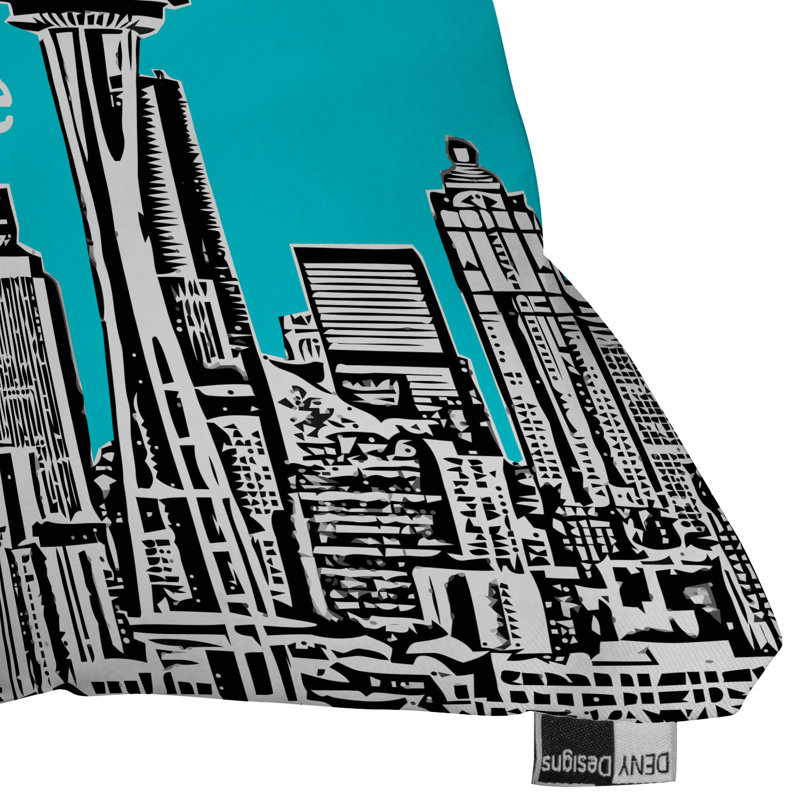 Coussin en jeté seattle Bird Ave, 20 po x 20 po, Bleu sarcelle