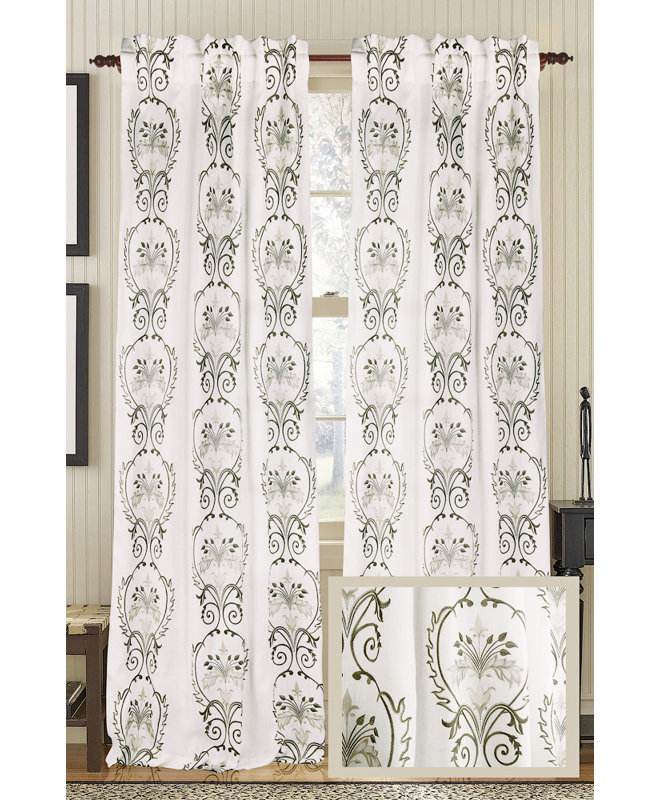 Julianne 100% Linen Semi Sheer Curtain Single Panel, 50" W x 96" L, Charlotte Blue