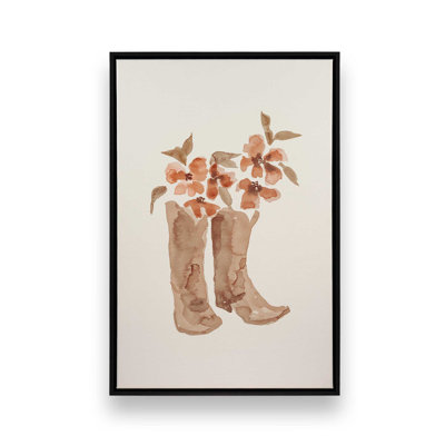 Cowboy Boots in Bloom Canvas Print