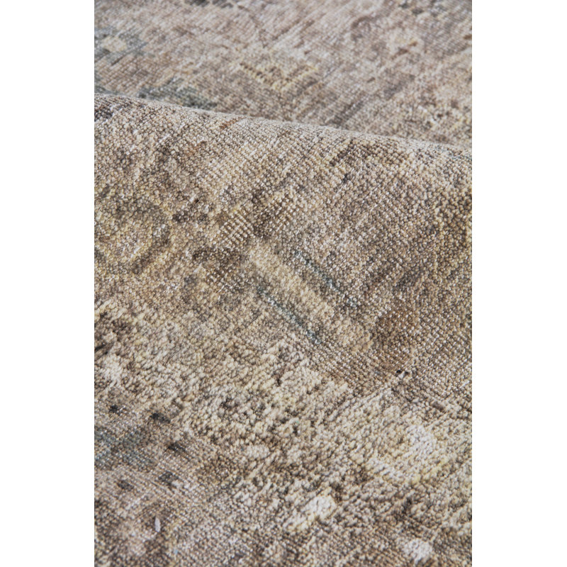 Heirloom Wool Abstract Area Rug in Khaki, Rectangle 4' x 6'