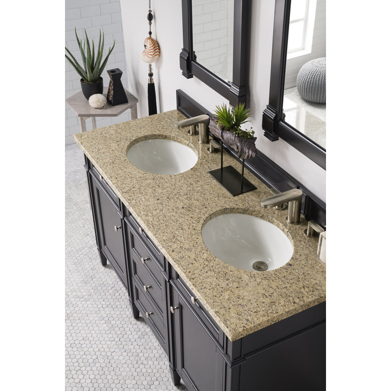 Brittany 60'' W Vanity, Carrara White, Bright White, 8" Widespread