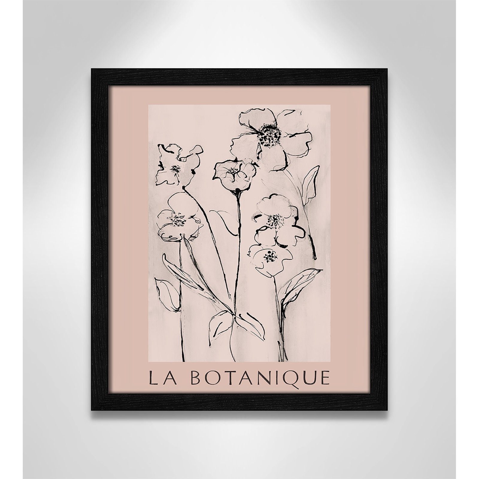 Botanical Poster Collection " La Botanique " by Susan Jill, No, Black Single Picture Frame, 15" H x 13" W x 0.75" D
